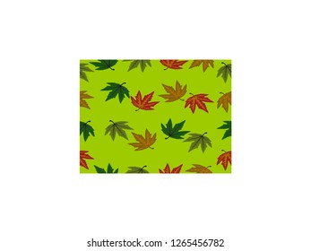 The beautiful leaves on the soft green background, to be the seamless wallpaper 