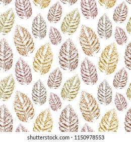 Beautiful Leaves Pattern. Seamless. Stamp.