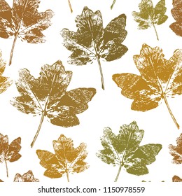 Beautiful Leaves Pattern. Seamless. Stamp.