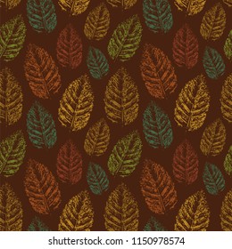 Beautiful Leaves Pattern. Seamless. Stamp.