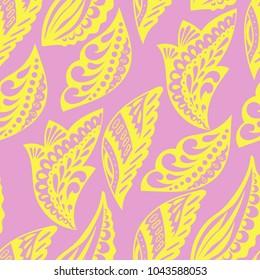 Beautiful leaves seamless pattern. Vector illustration
