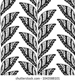 Beautiful leaves seamless pattern. Vector illustration
