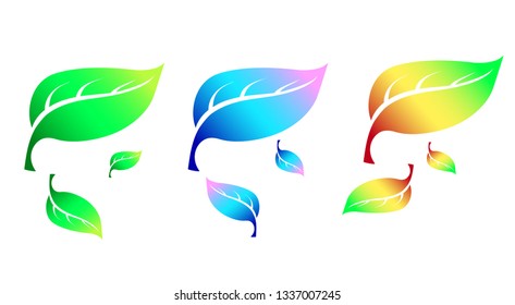 Beautiful leaves of a tree, colored.leaves are colored, different. Big and small.
