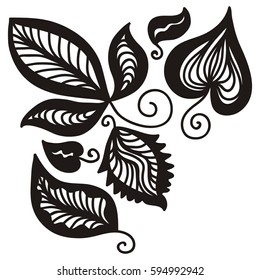Beautiful leaves. Vector illustration.