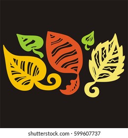 Beautiful leaves. Vector illustration.