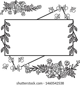 Beautiful leaves and wreath frame, place for text. Vector