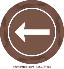 Beautiful Left Arrow Glyph Vector Icon