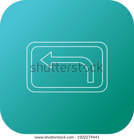Beautiful Left Turn line icon