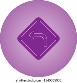 Beautiful Left turn Vector Glyph icon