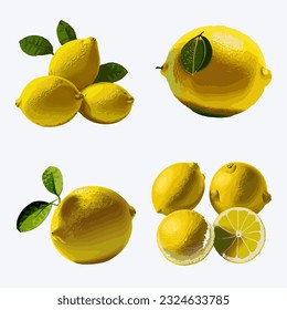 Beautiful Lemon in solid background, vector illustration