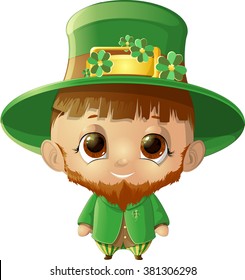 beautiful leprechaun on white background