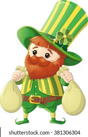 beautiful leprechaun on white background