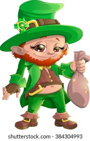 beautiful leprechaun on white background