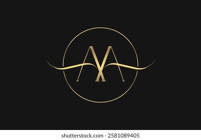 Beautiful letter AA monogram in incredibly luxury and classy style, elegant circular letter AA logo template for a high-end brand personality

