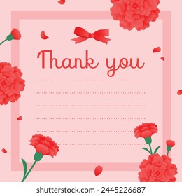 A beautiful letter with carnations