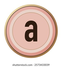 Beautiful Letter “a” in Elegant Pastel Pink and Golden Circle - Perfect for Love-Inspired Projects