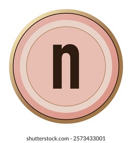 Beautiful Letter “n” in Elegant Pink and Gold Frame - Perfect for Personalized Valentine’s Art