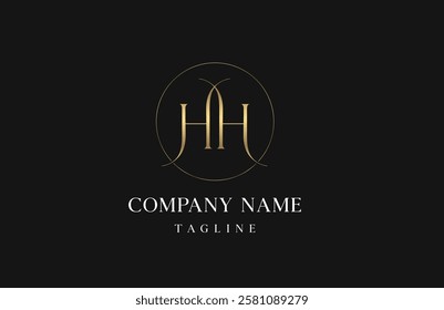 Beautiful letter HH monogram in incredibly luxury and classy style, elegant circular letter HH logo template for a high-end brand personality

