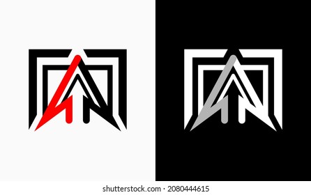 A beautiful letter A infinity monogram in a very luxurious and classy style. letter a logo template in the shape of an arrow in a box. Elegant abstract vector logo for high end brands.