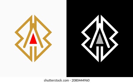 A beautiful letter A infinity monogram in a very luxurious and classy style. letter a logo template in two rhombus. Elegant abstract vector logo for high end brands.