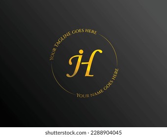 the beautiful letter JH infinity monogram in an incredible luxury and classy style, elegant circular letter J and H logo template for a high-end brand personality