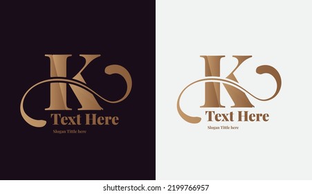 The beautiful letter K logo luxury business signs logo identity spa hotel hotel badge elements simple
