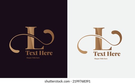 The beautiful letter L logo luxury business signs logo identity spa hotel hotel badge elements simple