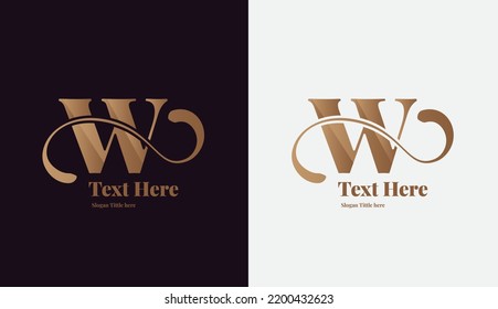 Beautiful letter logo W luxury business signs logo identity spa hotel hotel badge elements simple