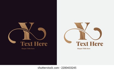 Beautiful letter logo Y luxury business signs logo identity spa hotel hotel badge elements simple