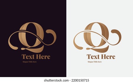 The beautiful letter Q logo luxury business signs logo identity spa hotel hotel badge elements simple