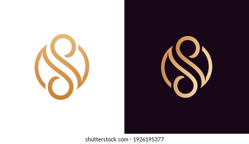 the beautiful letter SS infinity monogram in incredibly luxury and classy style, elegant circular letter S and S logo template for a high-end brand personality