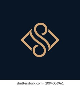 The beautiful letter SS infinity monogram in incredibly luxury and classy style, elegant square letter S and S logo template for a high-end brand personality