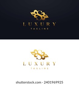 la hermosa letra S infinito monograma en un estilo increíblemente lujoso y elegante, elegante letra circular S y S logo plantilla para una personalidad de marca de gama alta