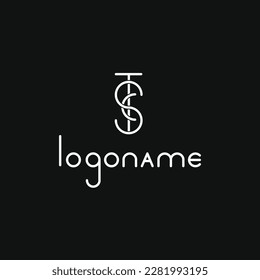 the beautiful letter TCS monogram in incredibly luxury style, elegant circular letter S and C logo template for a high-end brand personality