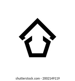 beautiful letter U vector with home feel