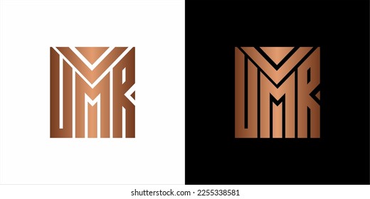 the beautiful letter UMR infinity monogram in incredibly luxury and classy style, elegant circular letter U and M R logo template for a high-end brand personality svg