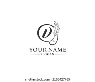 Beautiful letter V logo design, logo V vector, handwritten logo of signature, wedding, fashion shop, cosmetics shop, beauty shop, boutique, floral creative logo design.