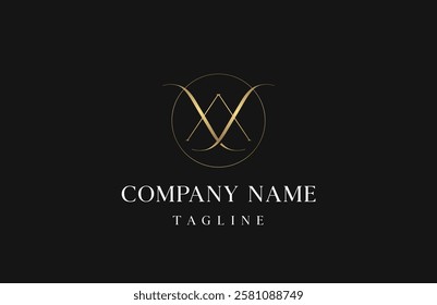 Beautiful letter XX monogram in incredibly luxury and classy style, elegant circular letter XX logo template for a high-end brand personality

