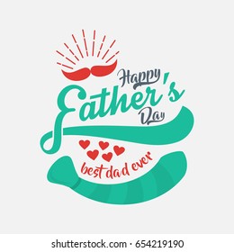 beautiful lettering happy father's day with tie and clean background