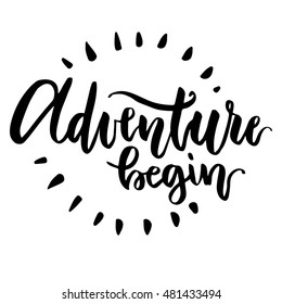 Beautiful lettering for tourism day. World Tourism Day. Adventure begin