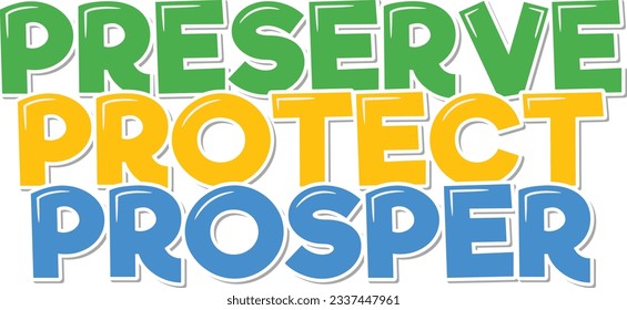 Un hermoso diseño vectorial de letras que promueve la armonía con la naturaleza y un llamado a la acción para la preservación y protección.