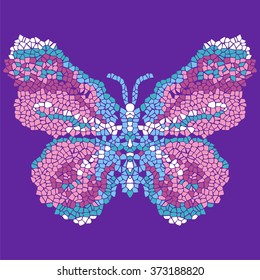 Beautiful, light, airy butterfly mosaic. Fashionable ornamental pattern for decoration, scrapbooking - stock vector.
