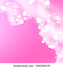 Hermoso fondo de luz con espuma rosa Bath y lugar vacío para tu texto. La textura de burbujas de champú. Champú rosa resplandeciente y bañera. Ilustración vectorial realista.