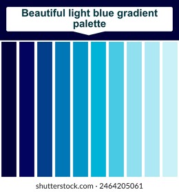 Beautiful light blue gradient palette. Abstract Colored Palette Guide. Elegant concept color palette
