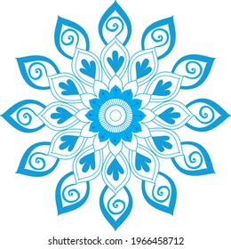 Beautiful Light Blue Mandala Design, Circle Mandala Vector