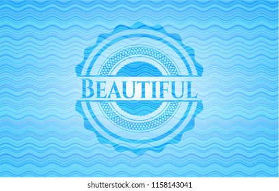 Beautiful light blue water emblem.