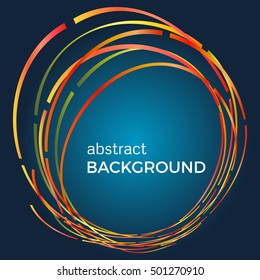 Beautiful light circles on a blue background. Abstract flash light circles. Vector technology background.