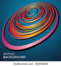Beautiful light circles on a blue background. Abstract flash light circles. Vector technology background.