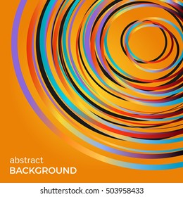 Beautiful light circles on a yellow background. Abstract flash light circles. Vector technology background.
