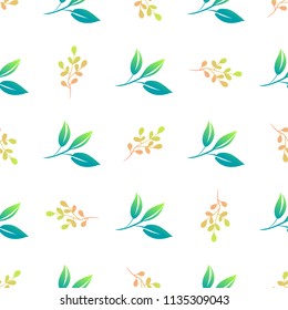 Beautiful light delicate leaves. Vector seamless pattern